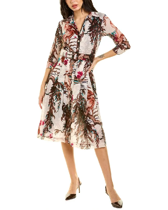 Clearance Sale Samantha Sung Audrey 3 Silk Shirtdress