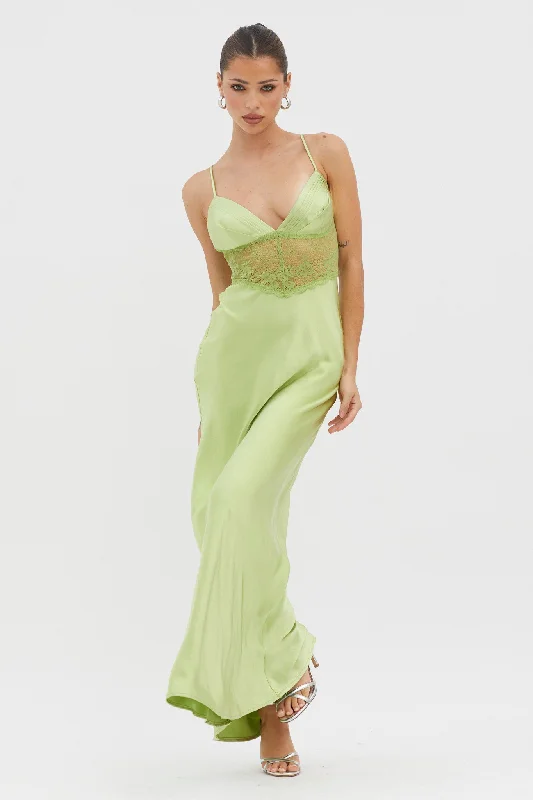 Reduced Prices Kinzie Lace Waist Maxi Dress Apple