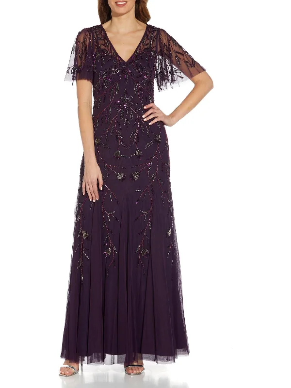 Time-Limited Offer Womens Beaded Maxi Evening Dress