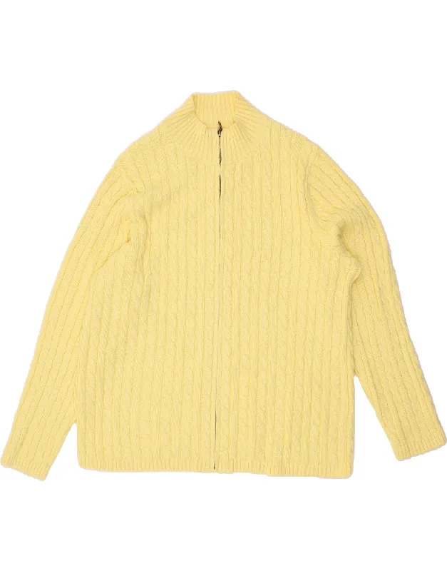 Special Promotion L.L.BEAN Womens Cardigan Sweater UK 20 2XL Yellow Cotton
