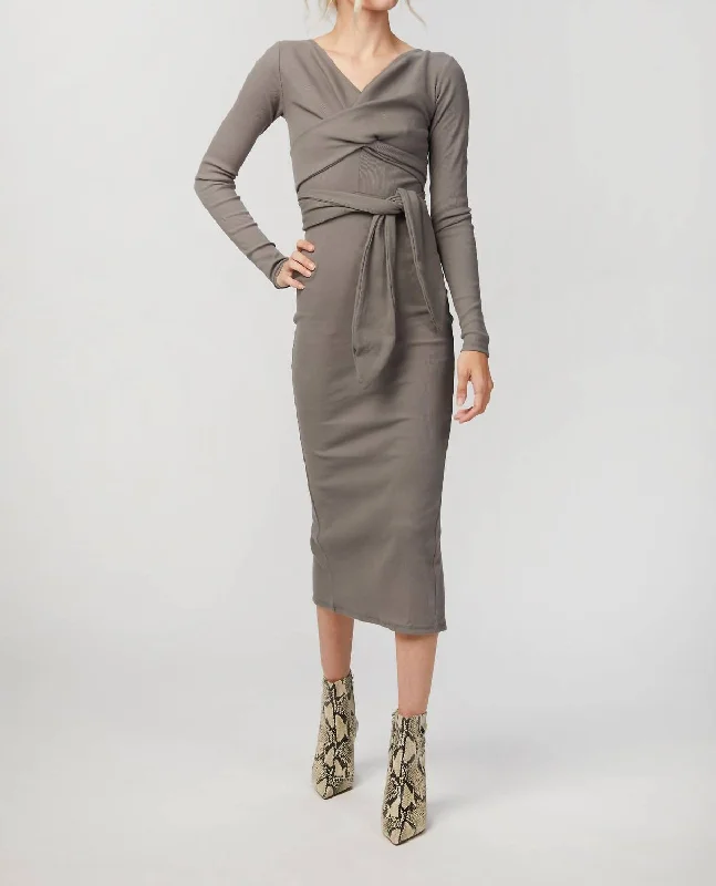 Stock Clearance Saloma Ii Wrap Dress in Grey