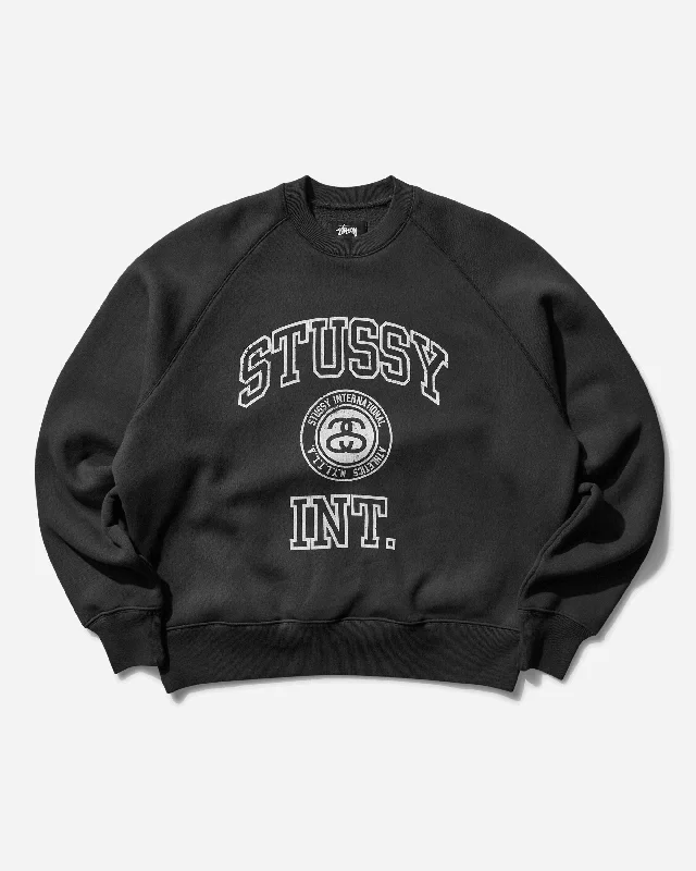 Limited Time Offer Men's Overlock Varsity Raglan Crewneck Sweatshirt Washed Black