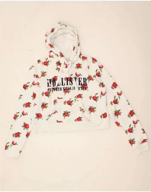 Early Access HOLLISTER Womens Oversized Crop Graphic Hoodie Jumper UK 6 XS White Floral Early Access HOLLISTER Womens Oversized Crop Graphic Hoodie Jumper UK 6 XS White Floral