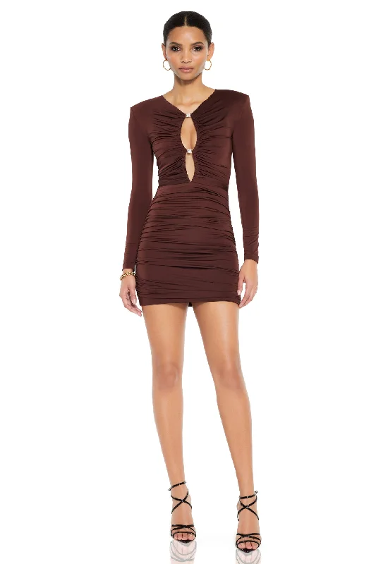 Overstock Sale Nookie Clique Mini Dress - Cocoa