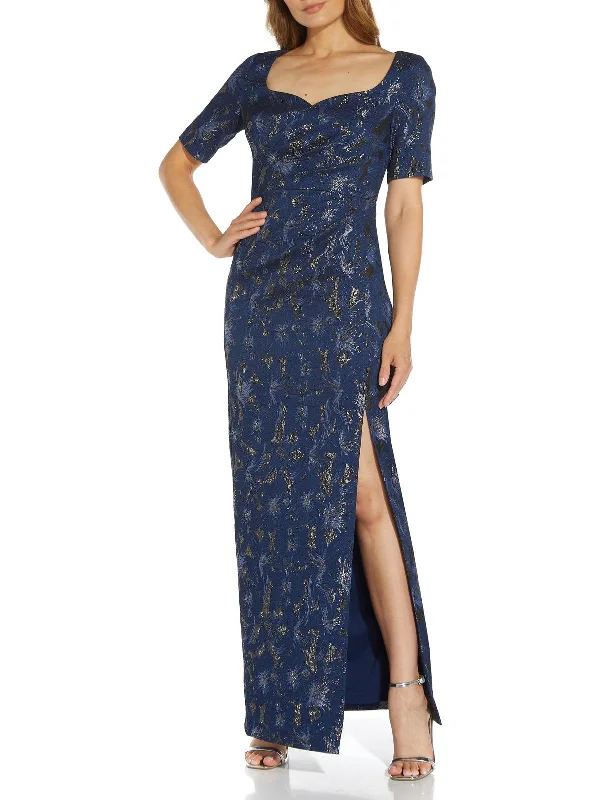 Major Savings Womens Metallic Maxi Evening Dress
