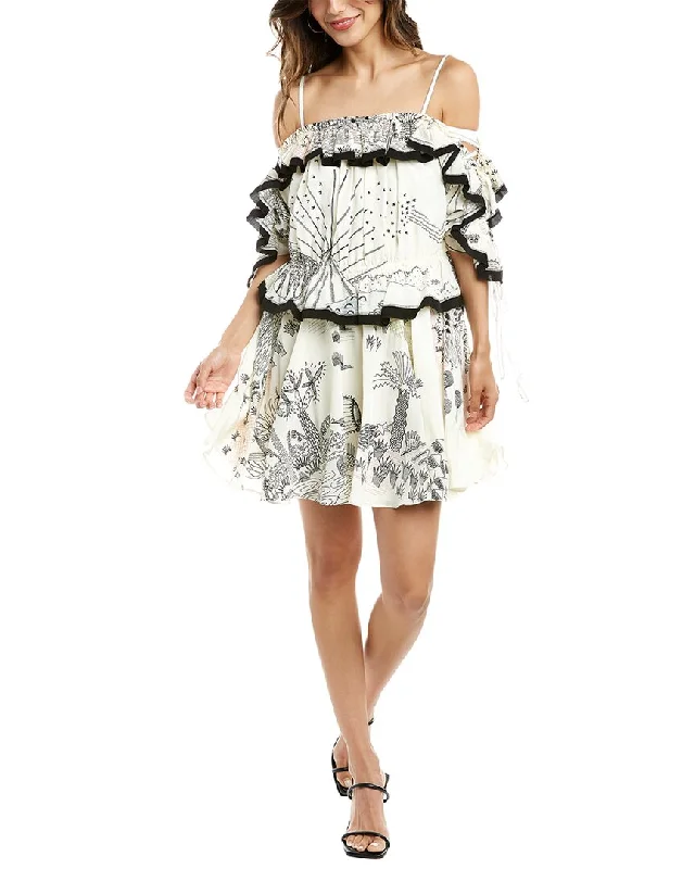 Special Discount Valentino Off-the-Shoulder Silk Mini Dress