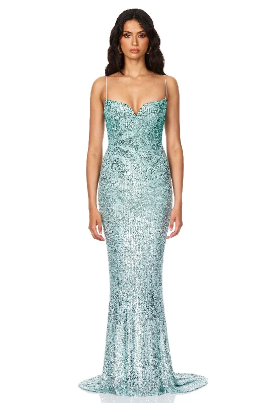 Sneak Peek Sale Nookie Serena Sequin Gown - Mint
