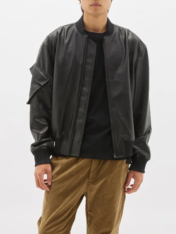 Final Clearance leather bomber jacket