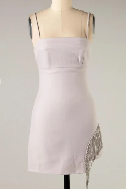Today’s Deal Rhinestone Fringe Dress in Lavender