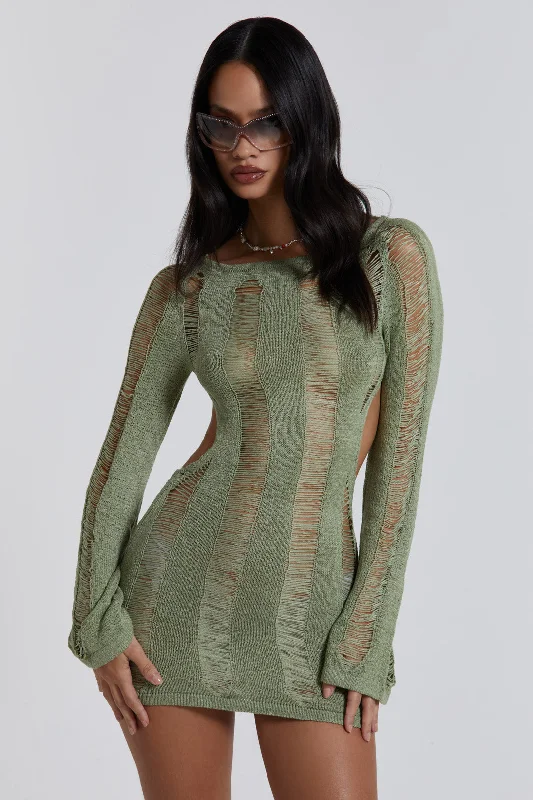 Price Buster Khaki Umbra Mini Dress