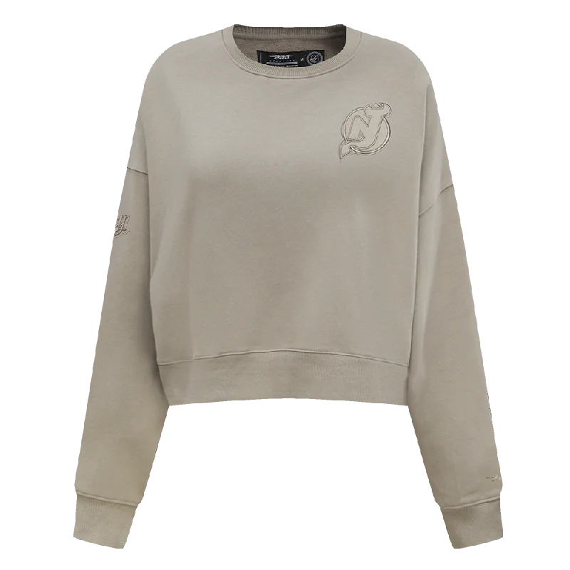 Loyalty Reward NHL NEW JERSEY DEVILS NEUTRAL WOMEN'S CREWNECK (TAUPE)