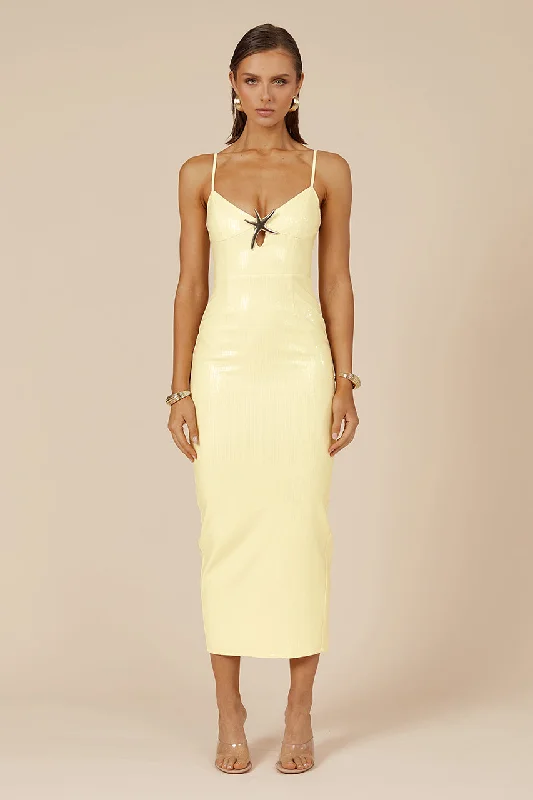 Online Specials Benita Midi Dress - Lemon