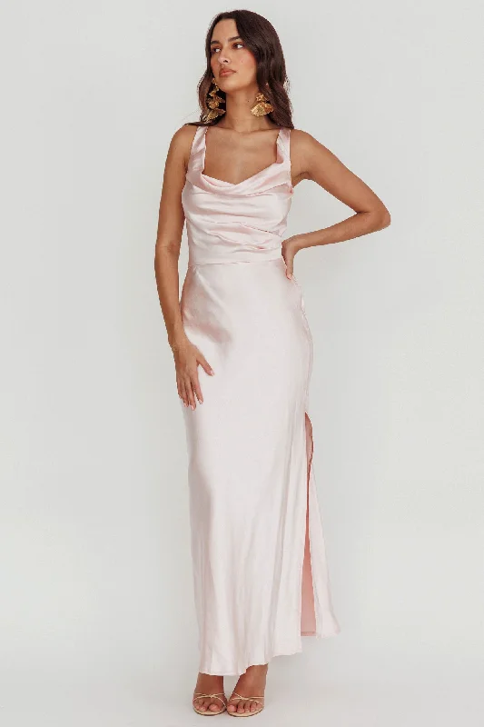 Super Deal Sitara Tied Back Maxi Dress Blush