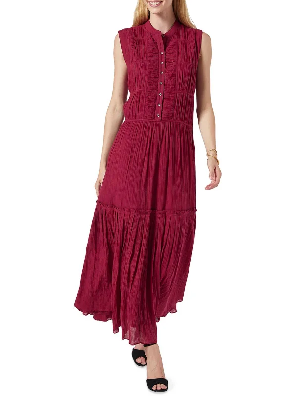 Doorbuster Deal Womens Cotton Full Length Shirtdress