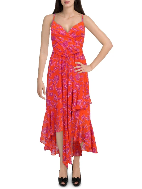 Early Access Womens Chiffon Tie Belt Midi Dress
