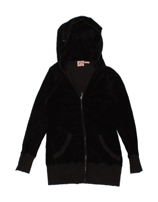 Best Bargains JUICY COUTURE Womens Velvet Zip Hoodie Sweater UK 12 Medium Black Cotton Best Bargains JUICY COUTURE Womens Velvet Zip Hoodie Sweater UK 12 Medium Black Cotton