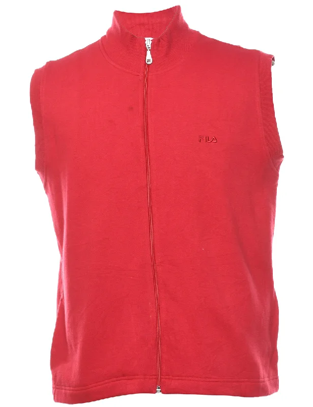 Limited Stock Red Sleeveless Fila Track Top - XL