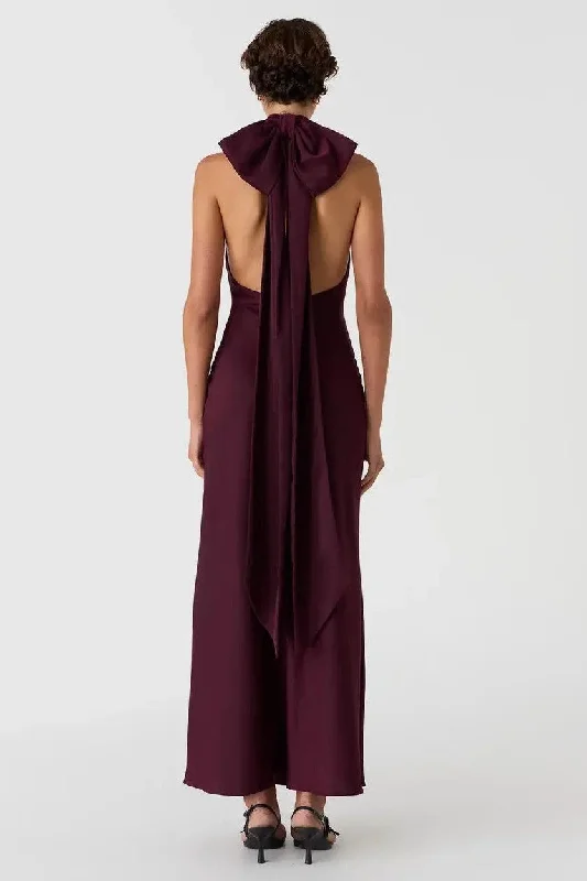 Can't Miss Misha Evianna Satin Gown - Wine