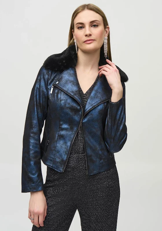 Special Buy Joseph Ribkoff Shimmer Suede Jacket, Dark Blue