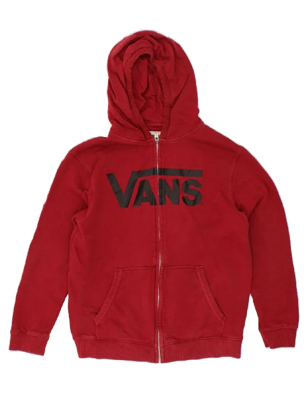 Early Access VANS Womens Graphic Zip Hoodie Sweater UK 18 XL Red Cotton