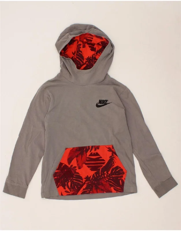 Sale Event NIKE Womens Graphic Hoodie Jumper UK 12 Medium Grey Cotton