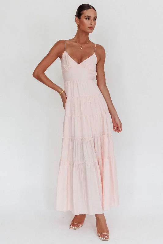 Price Drop Alert Main Attraction Cami Strap Maxi Dress Blush