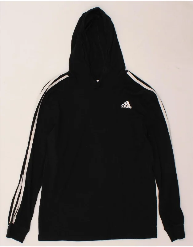 Can't Miss ADIDAS Womens Hoodie Jumper UK 14 Large Black Cotton