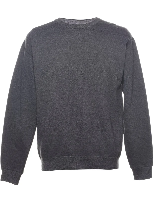 Deal Dash Dark Grey Plain Classic Sweatshirt - M
