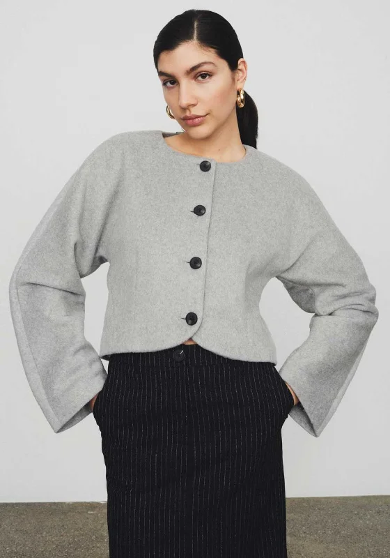 Special Price Y.A.S Esla Wide Sleeve Short Jacket, Medium Grey Melange