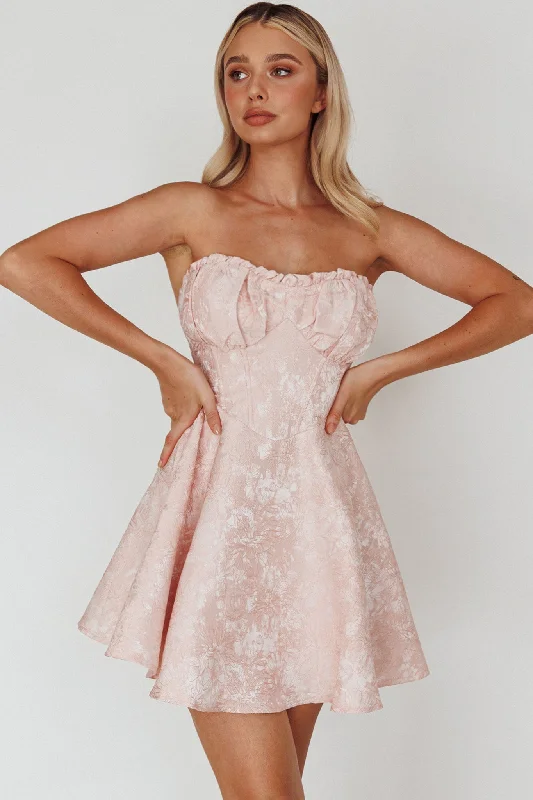 Discount Days Savanna Corset Bodice Mini Dress Light Peach
