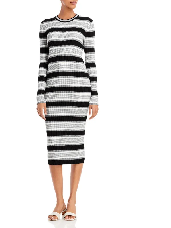 Customer Appreciation Sale Womens Striped Crewneck Sweaterdress