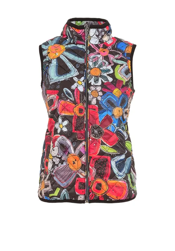 Buy Now Dolcezza Floral Print Quilted Gilet, Multi