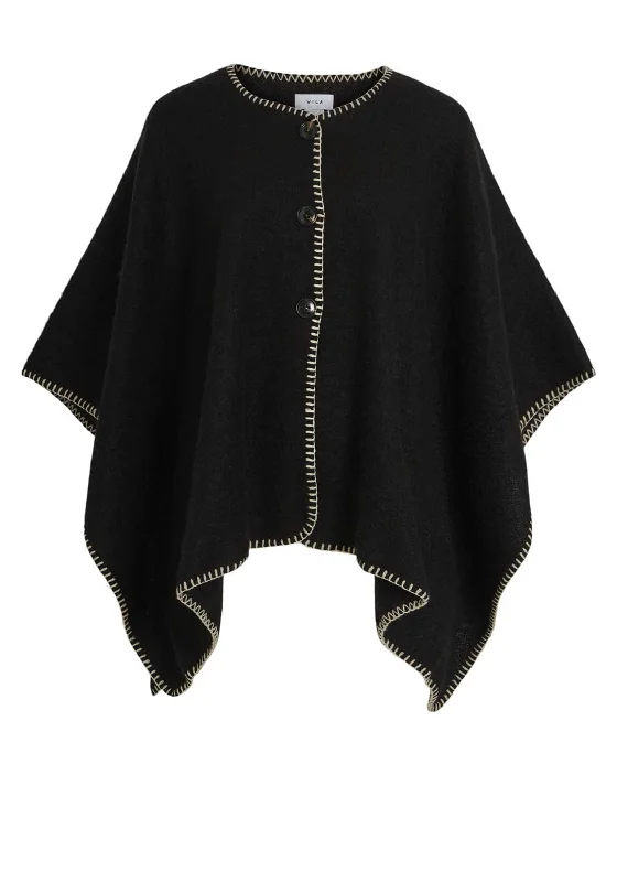 Act Now Vila Santel One Size Cape, Black