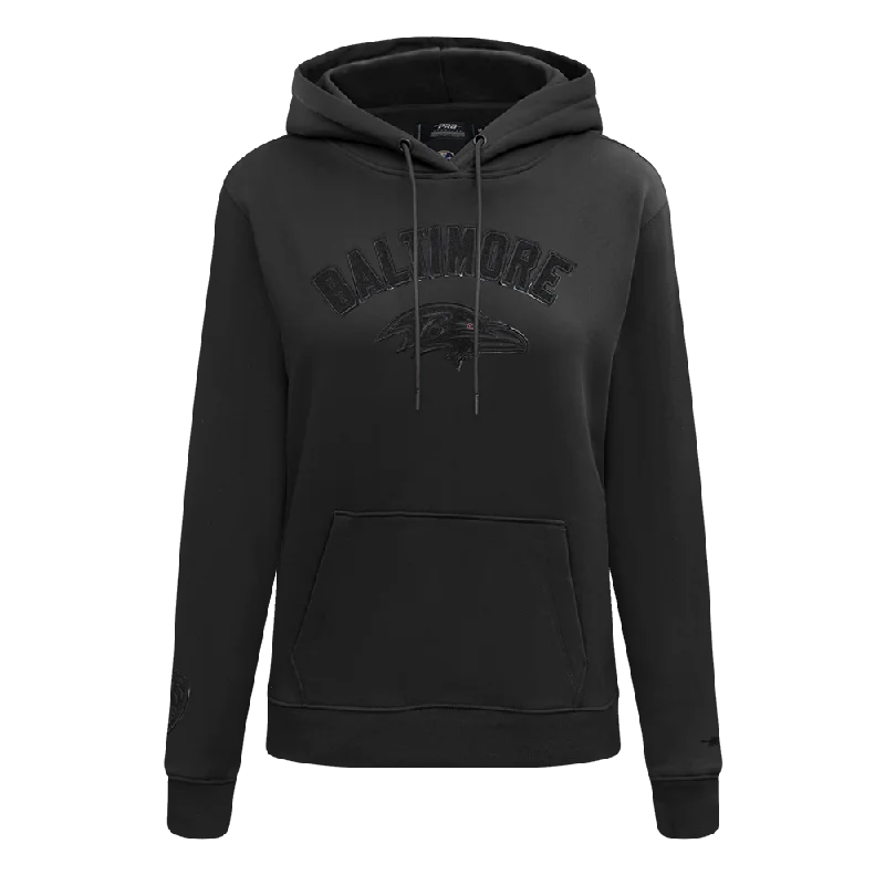 Price Cut NFL BALTIMORE RAVENS TRIPLE BLACK WOMEN'S FLC PO HOODIE (TRIPLE BLACK WOMEN'S)