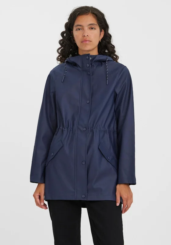 Inventory Reduction Vero Moda Lou Coated Short Jacket, Navy