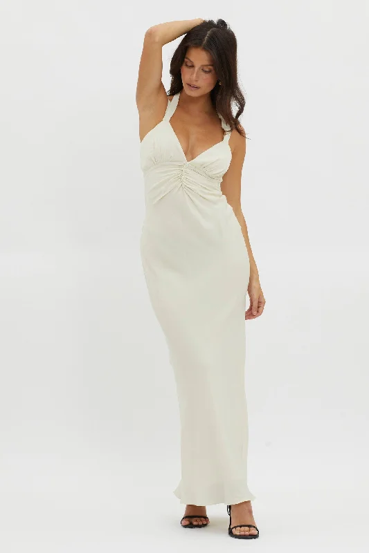 Daily Deals Stellar Twist Bodice Multi-Strap Dress Oyster