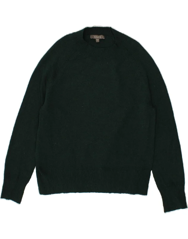 Low Prices OASIS Womens Crew Neck Jumper Sweater UK 10 Small Green Cotton