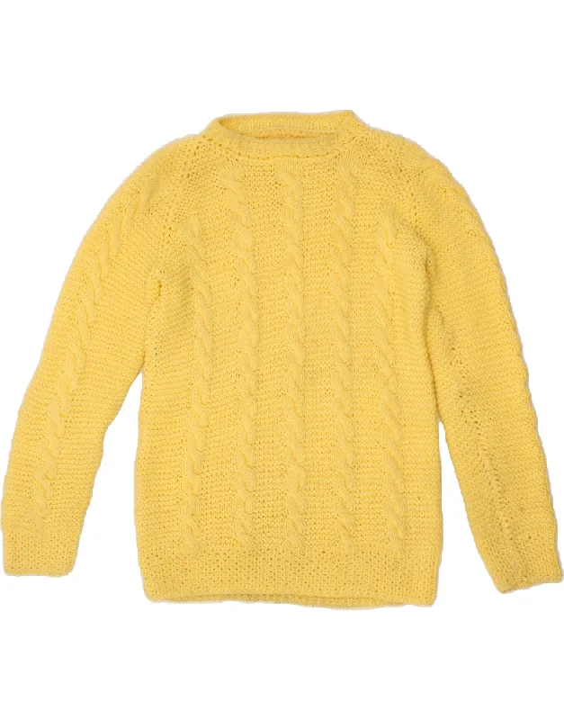 Deep Discounts VINTAGE Womens Crew Neck Jumper Sweater UK 6 XS Yellow