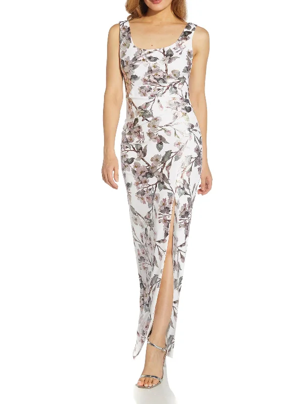 Markdown Madness Womens Floral Prom Evening Dress