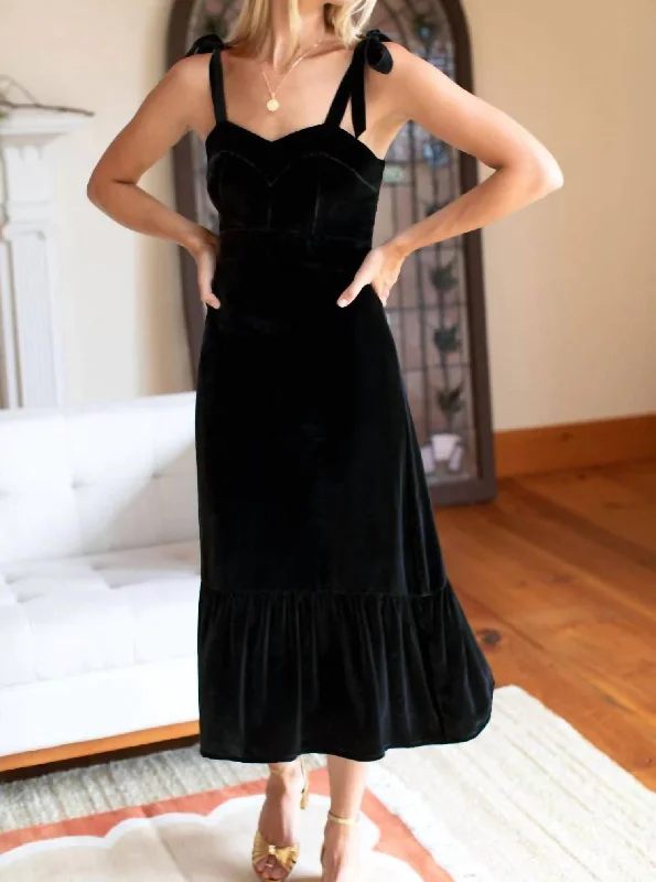 Don't Wait Charlotte Dress in Black Velvet