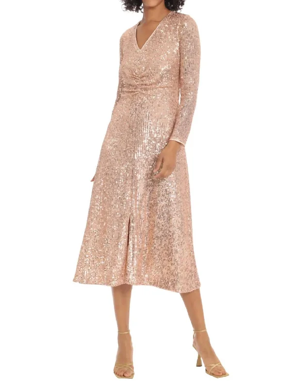 Huge Discounts Kerry Sequin Dres in Rose Gold