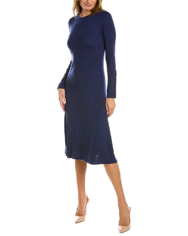 Can't Miss St. John Rib Knit Wool-Blend Sweaterdress