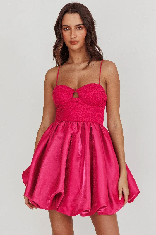 Mega Deal Lucia Bubble Skirt Mini Dress Hot Pink