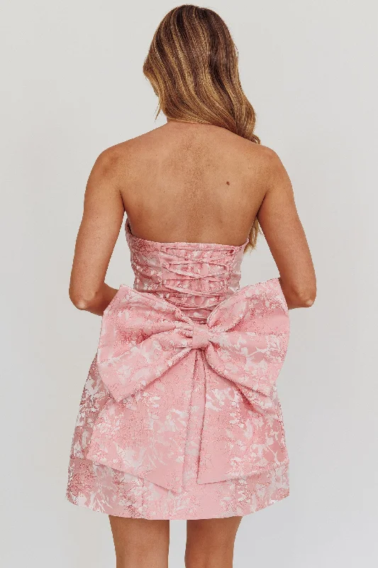 Price Buster Melty Kisses Bow Mini Dress Pink