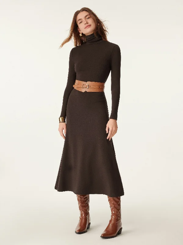 Low Prices Heat-Tech Turtleneck Midi Dress