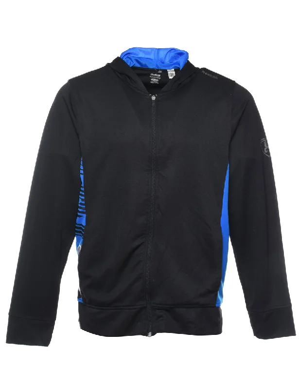 Factory Direct Sale Reebok Hooded Black & Blue Track Top - M