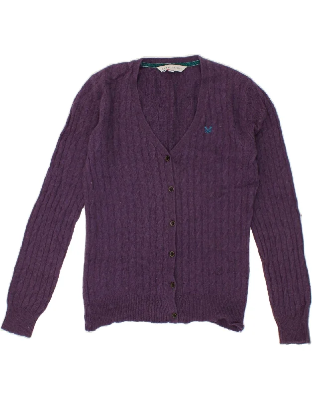 Year-End Sale CREW CLOTHING Womens Cardigan Sweater UK 10 Small Purple Cotton