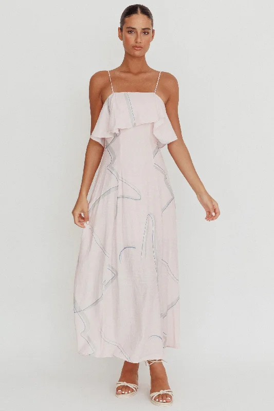 Online Exclusive Cressida Line Ruffle Maxi Dress Pink