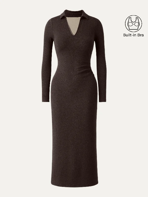 Steals and Deals Eco-Leather Trimmed Brami Midi Dress
