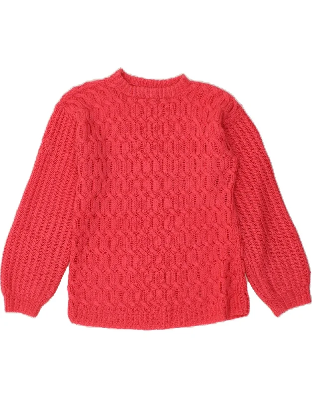 Can't Miss VINTAGE Womens Crew Neck Jumper Sweater UK 10 Small Pink